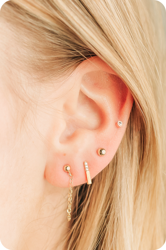 Double Piercing Earrings - 1 Piece Only #2 / Gold