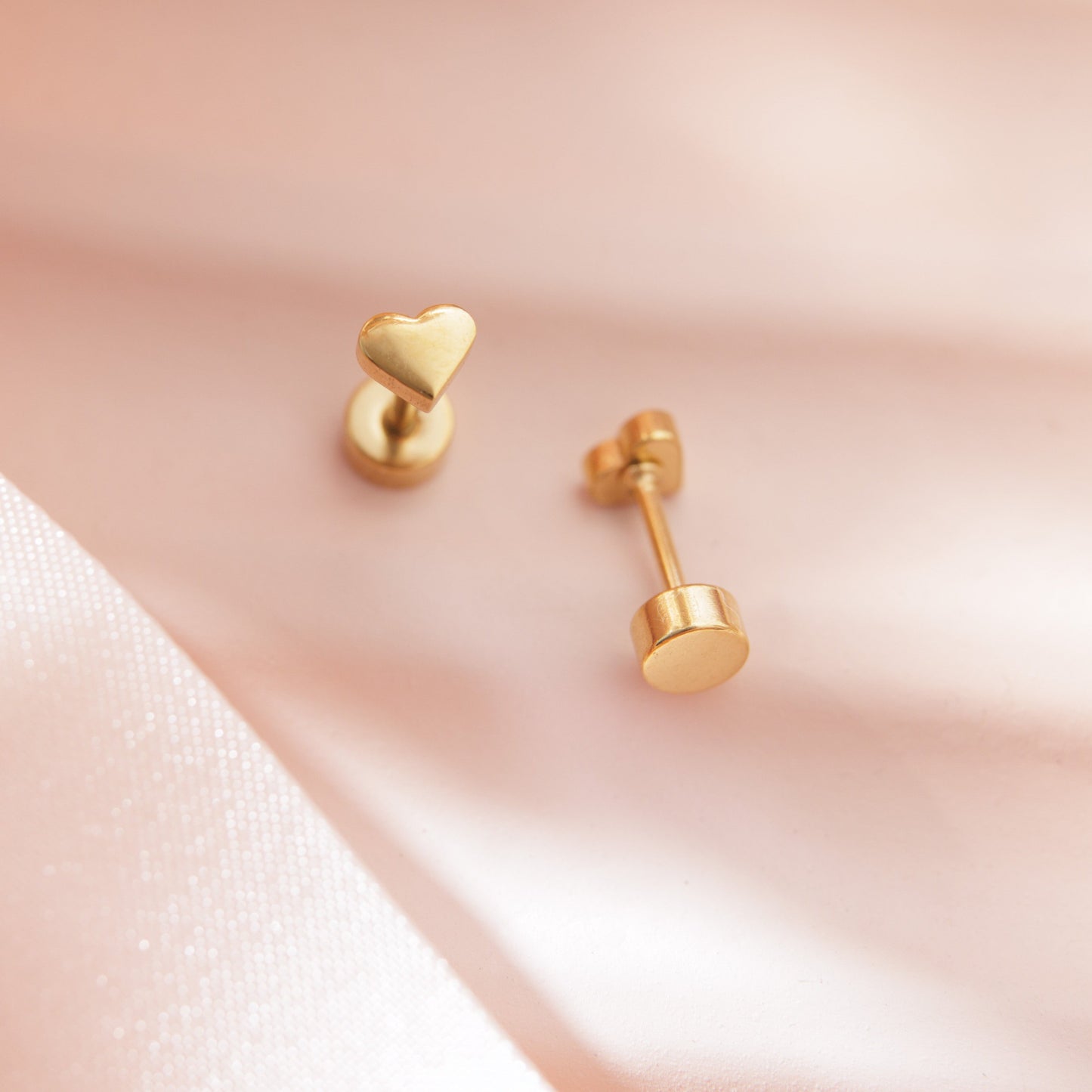 Tiny Heart Screw Back Studs