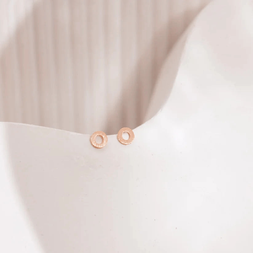 Open Circle Stud Earrings