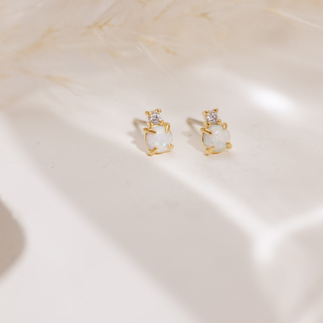 Opal CZ Stud Earrings - adorn512